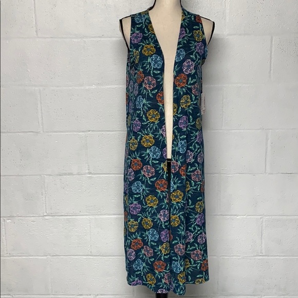 LuLaRoe Sweaters - Lularoe Joy S Sleeveless Duster Floral Jersey Knit
